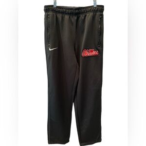 Ole Miss Nike Sweatpants Men's Sz M Pull On Grey Zip Pockets Drawstring